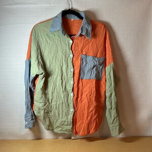 COLORBLOCK Women's Long Sleeve Button Down Casual Shirt Size M
